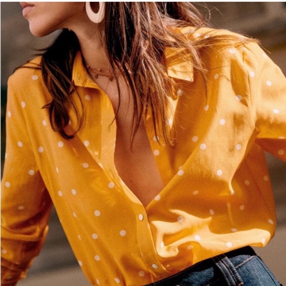 Sezane polka dot shirt size 32